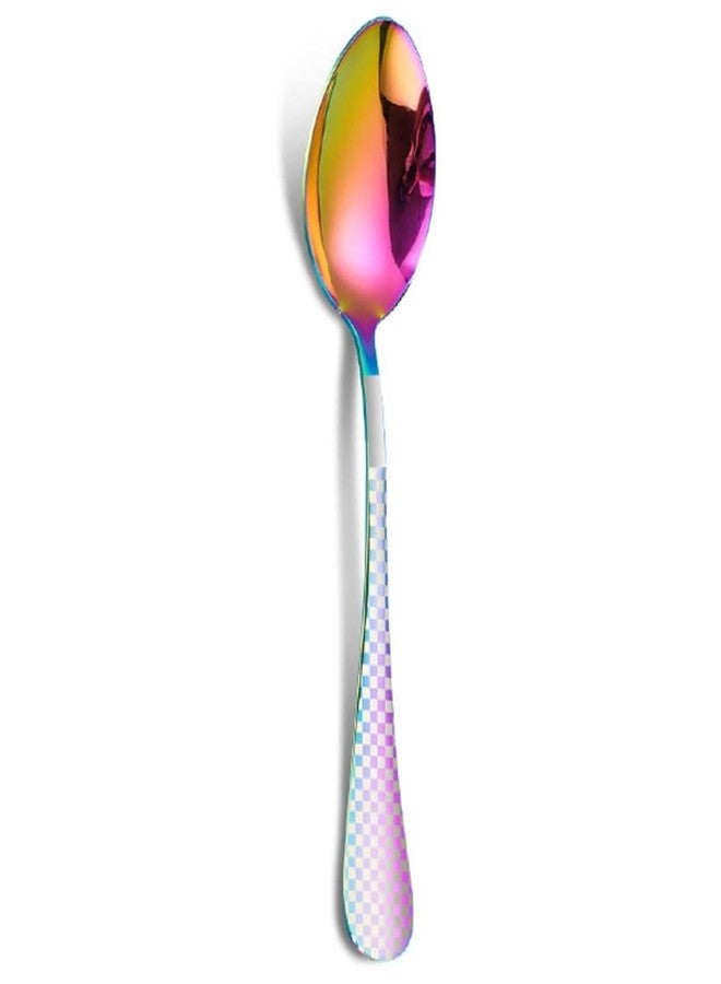 KitchEase 2 Table Spoon & 2 Dinner Fork (Set of 4) - Stainless Steel Checkered Cutlery | Classic Flatware for Dining, Gifting & Restaurants | Anti Tarnish & Dishwasher Safe (Rainbow) - Image 3